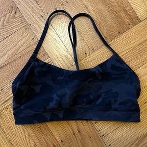 Black Camo Flow Y Bra